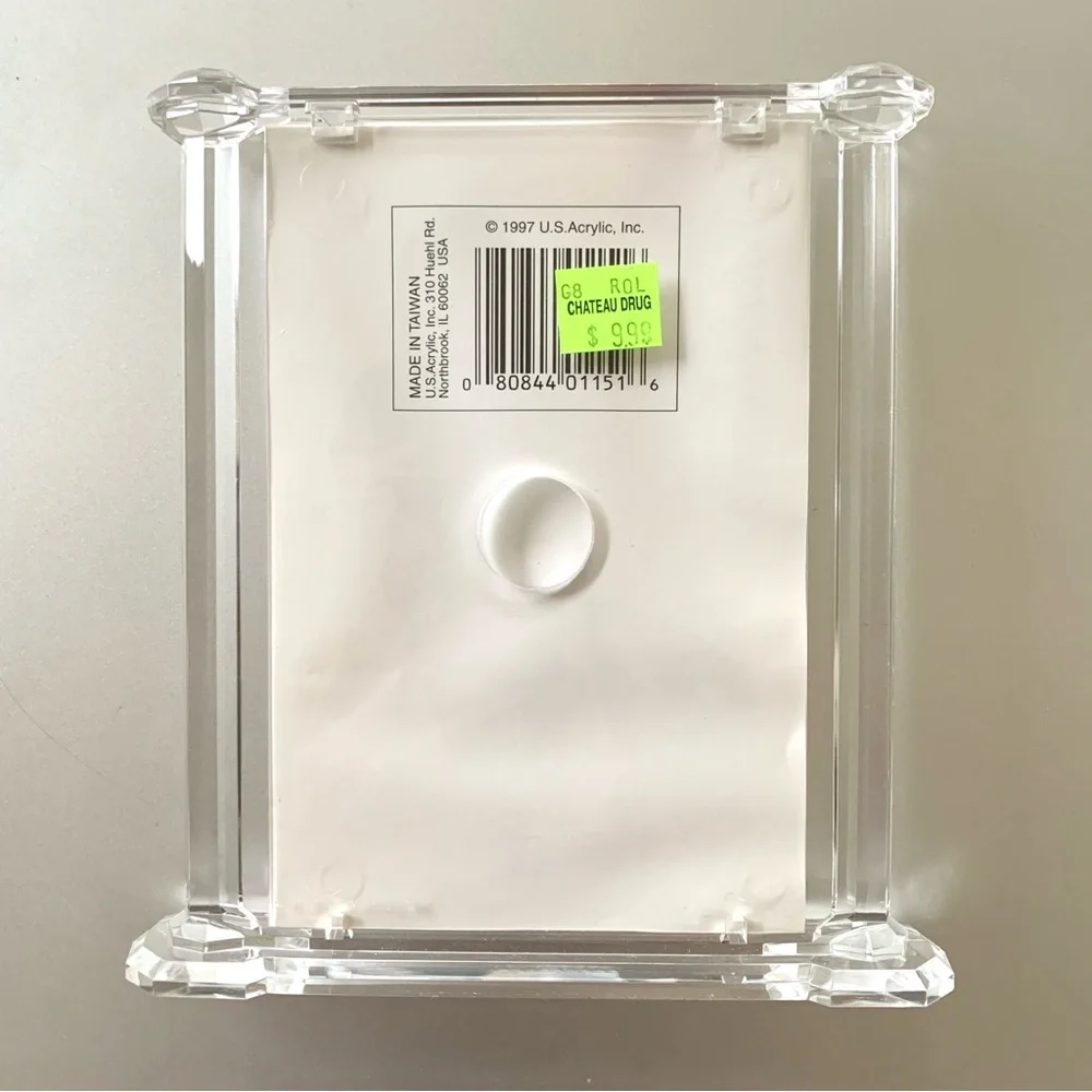 1990s clear acrylic columns 6 x 4 photo frame